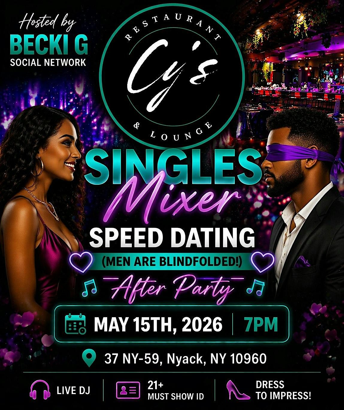 Singles Mixer | Speed Dating & After Party at CY Restaurant on Nyack, NY