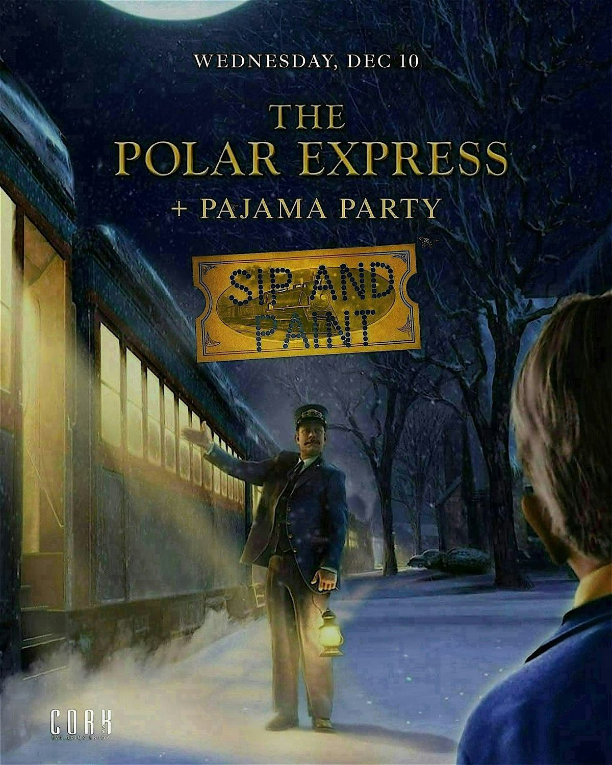 The Polar Express and Pajamas Sip and Paint