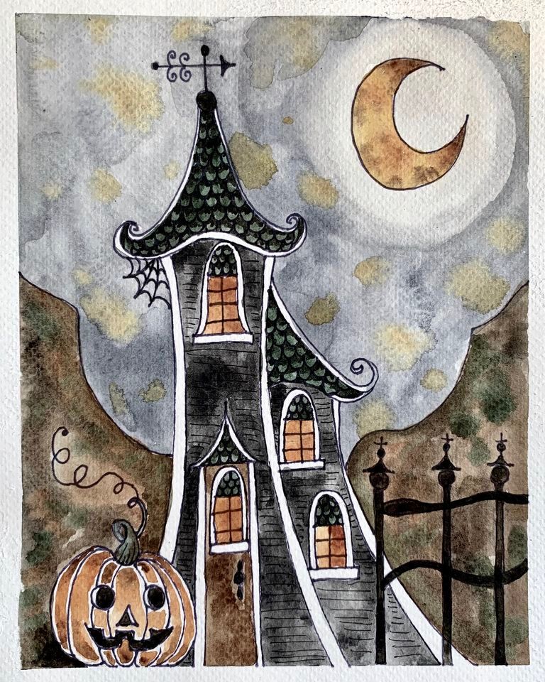 Spooky Season Watercolors Brookings Arts Council October 11, 2022