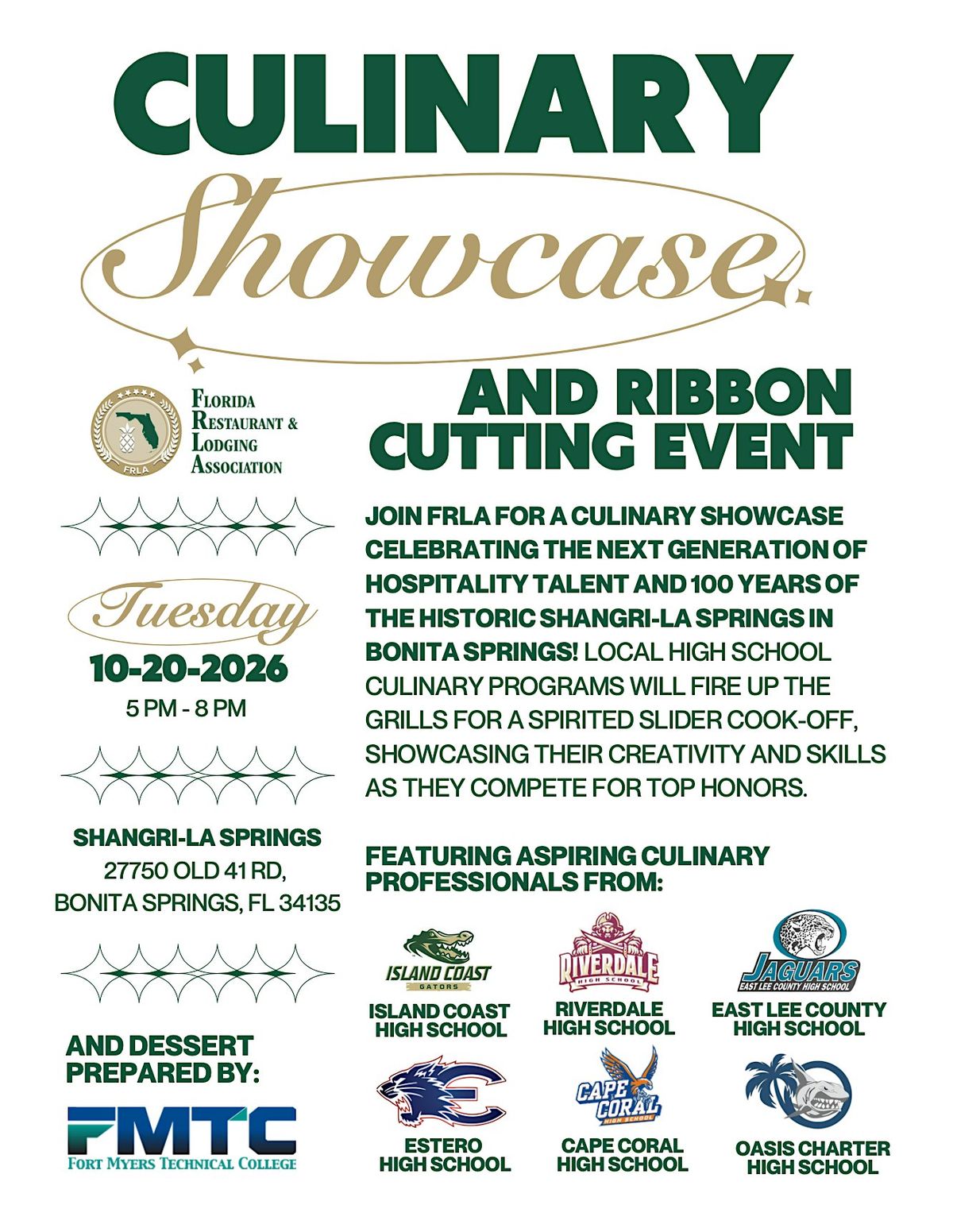Cook Croft Culinary Showcase Slider Cook-Off at Shangri-La Springs, Bonita Springs ...