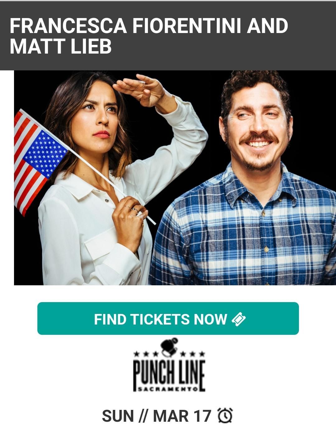 Francesca Fall Line Francesca Fiorentini and Matt Lieb at Punch Line Sacramento | Punch ...