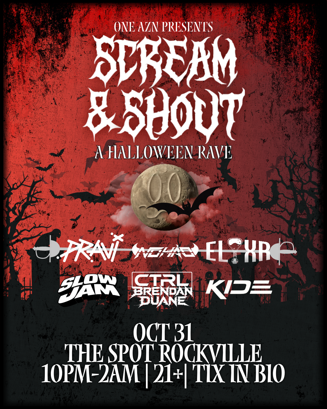 Scream &Shout at The Spot, Rockville on 31st October, 2026