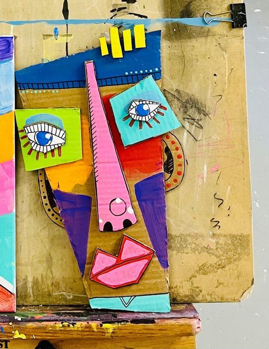 Saturdays With Moon Abstract Cardboard Faces The Oliver Art House Broadway Va August 21 2021