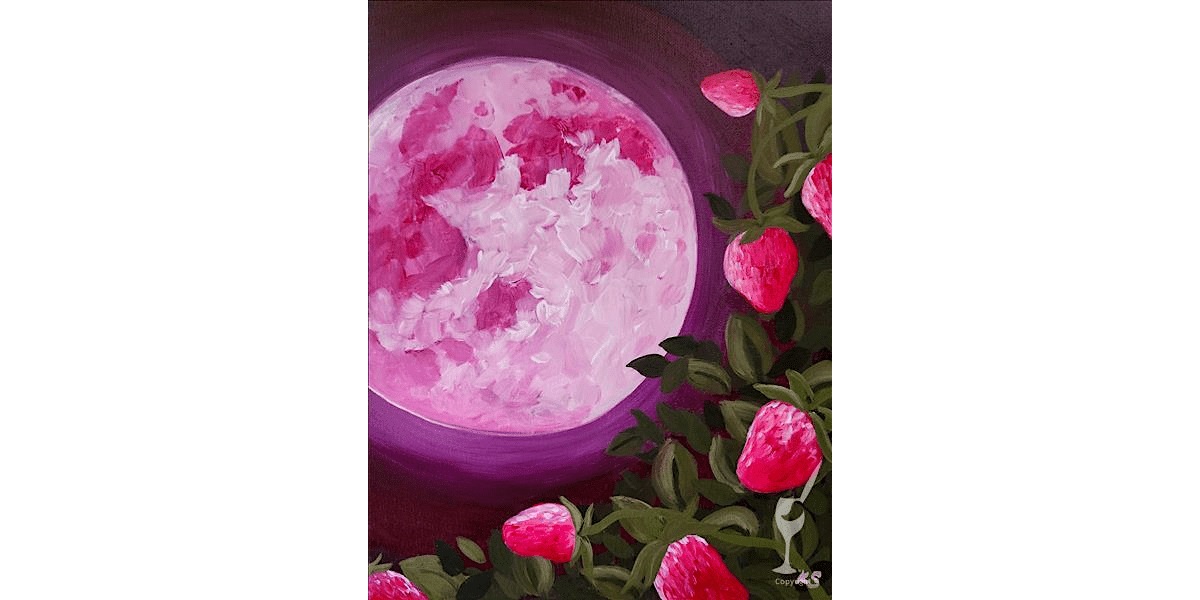 Shining Strawberry Moon - Paint and Sip in Denver | Classpop!\u2122