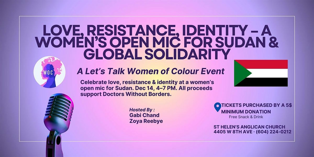 Love, Resistance & Identity: Women\u2019s Open Mic for Sudan