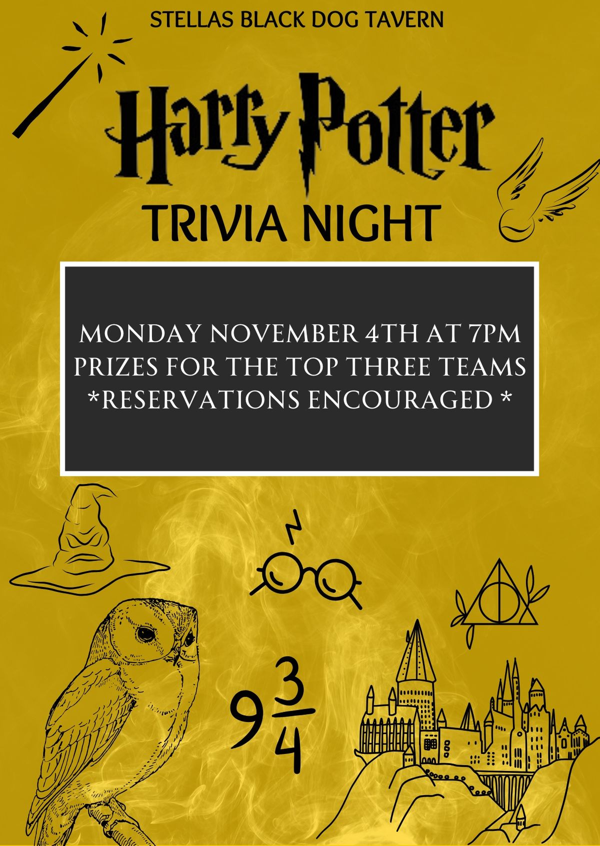 Harry Potter Trivia Night 860 Fralick St, Plymouth, MI November 4, 2024