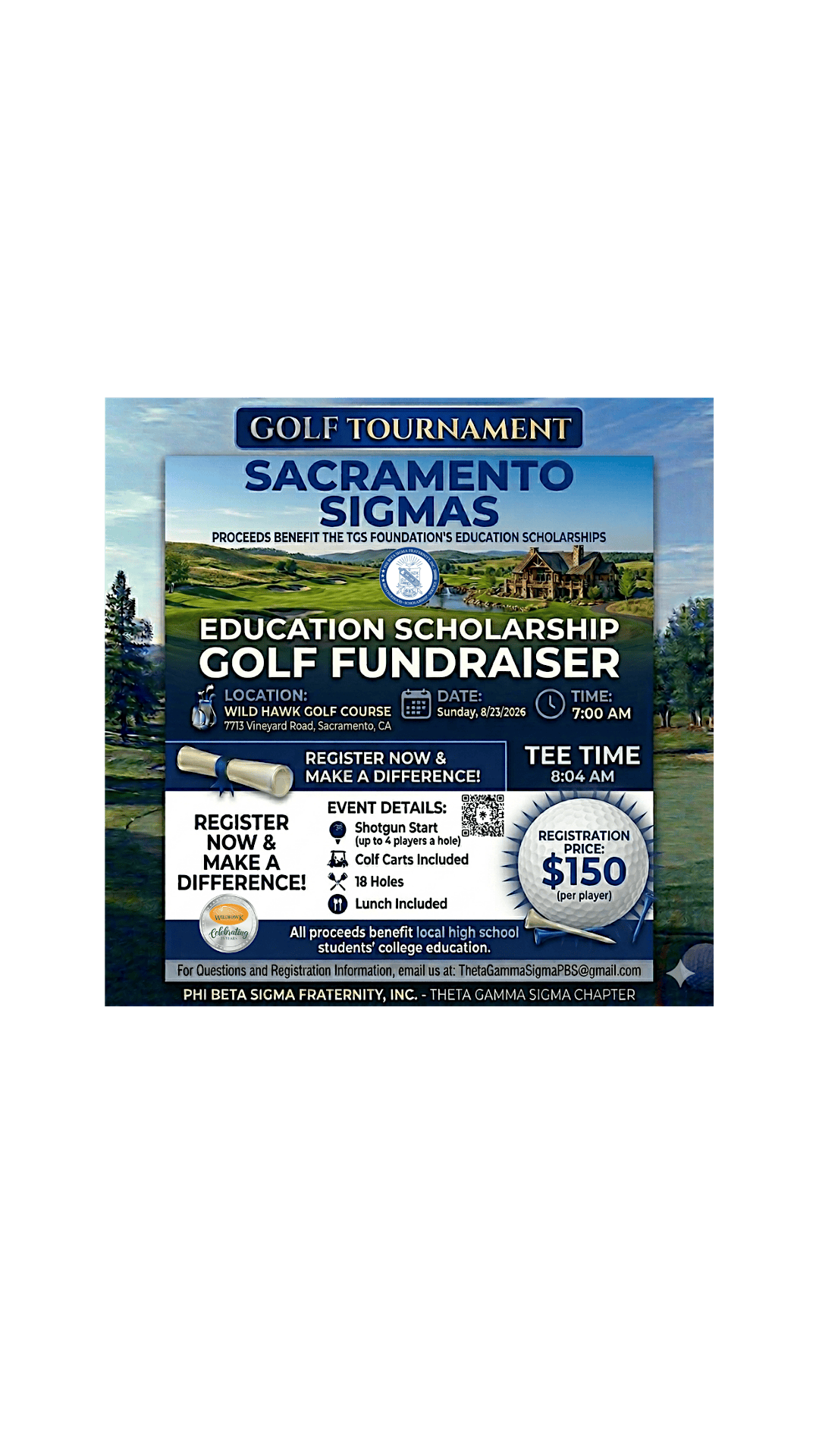 Sacramento Sigmas' Education Scholarship Golf Tournament