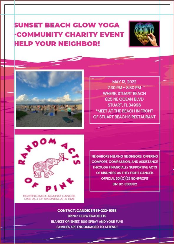 Sunset Beach Glow Yoga -Fundraiser for Random Acts of Pink