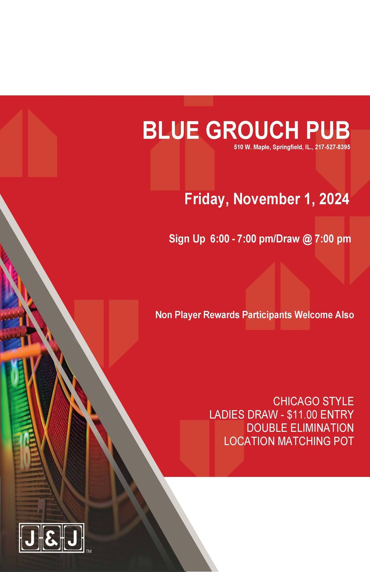 Dart MPRT Blue Grouch Pub 510 W Maple Ave N, Springfield, IL 62702