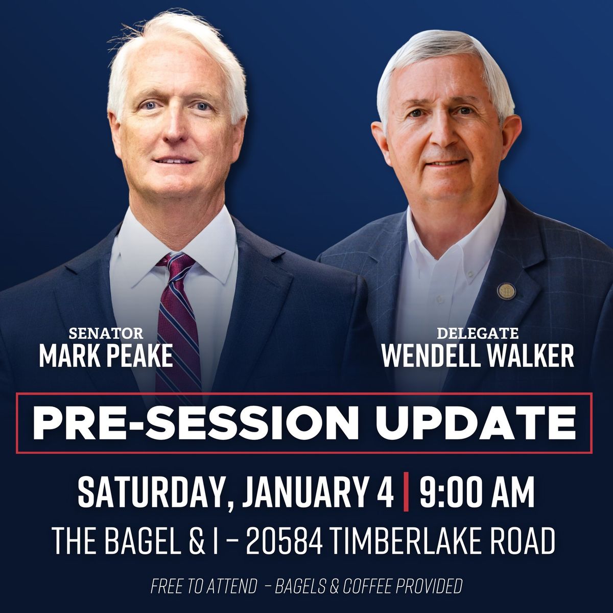 2025 PreSession Update Breakfast The Bagel & I, Forest, VA January