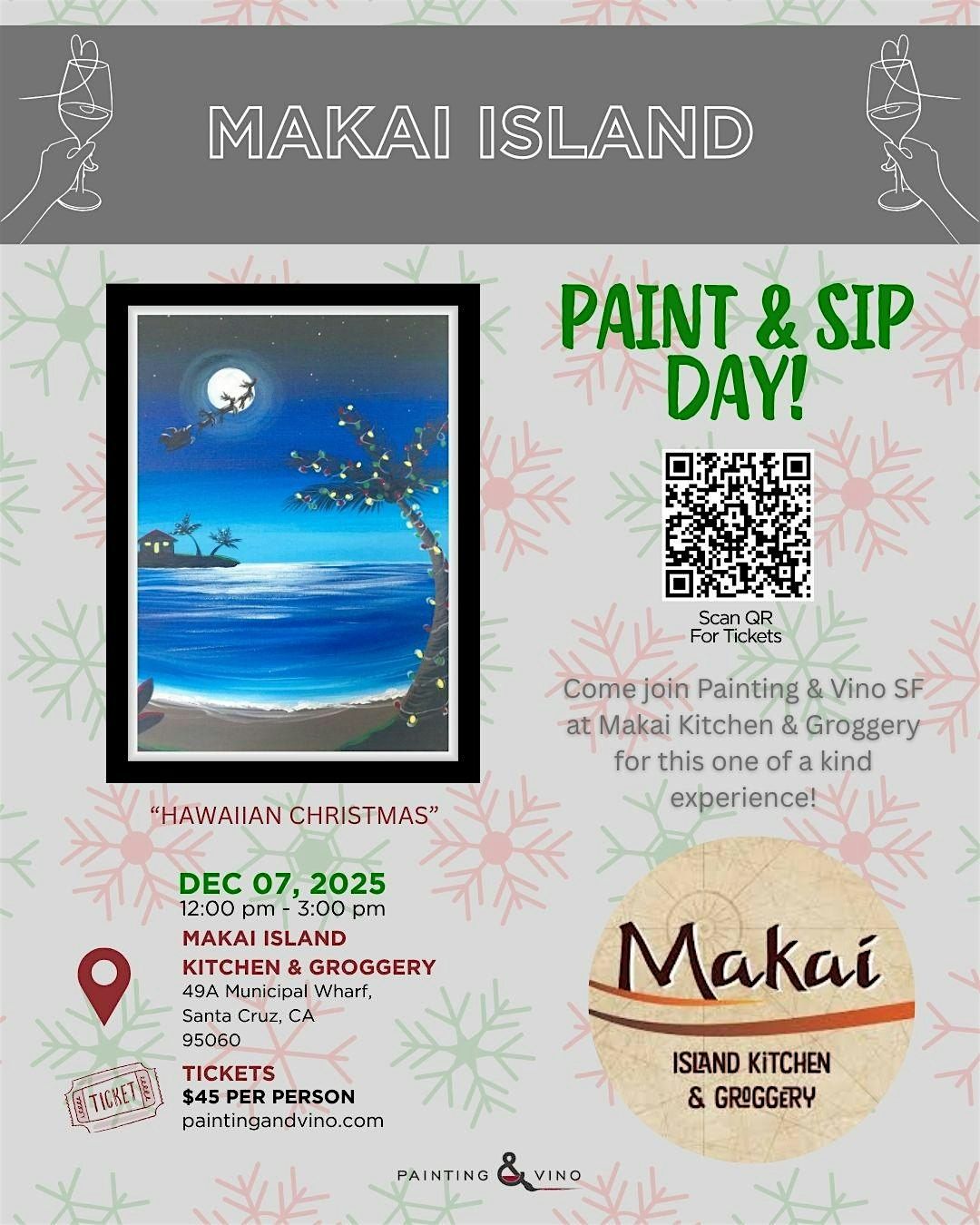 "Hawaiian Christmas" Paint & Sip @ Makai's Island Kitchen