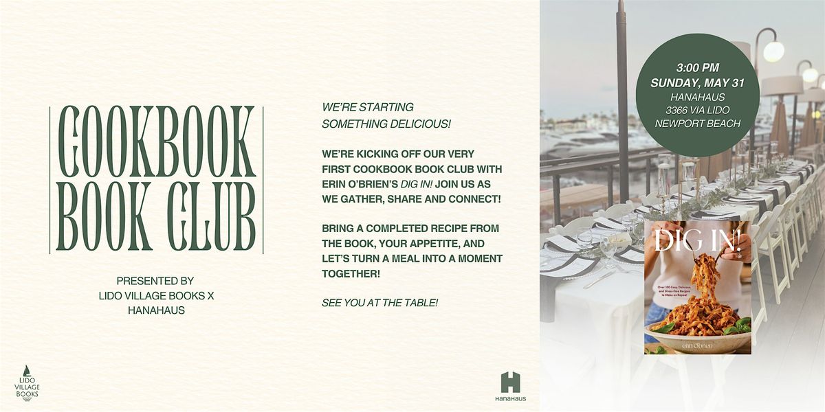 CookBook Book Club at HanaHaus w\/ Lido Village Books