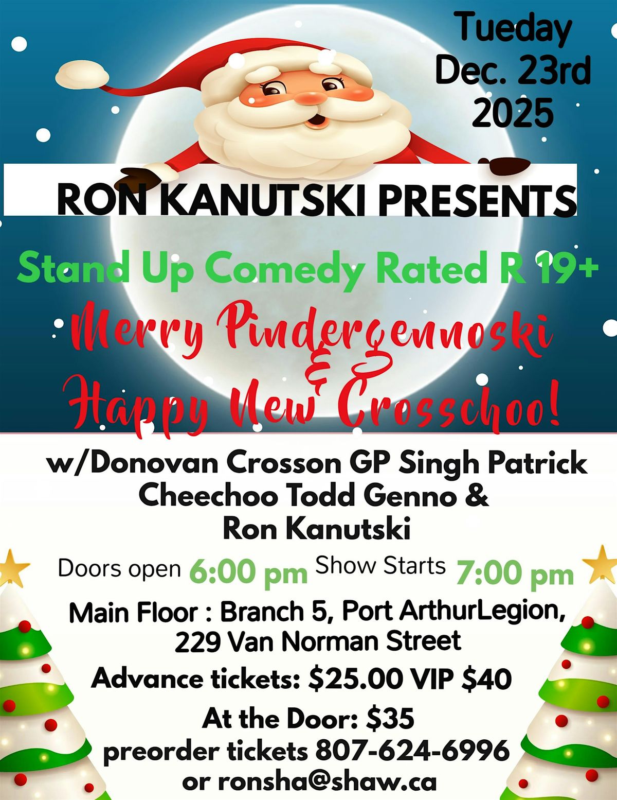 Merry Pindergennoski Xmas Stand Up Comedy 19+