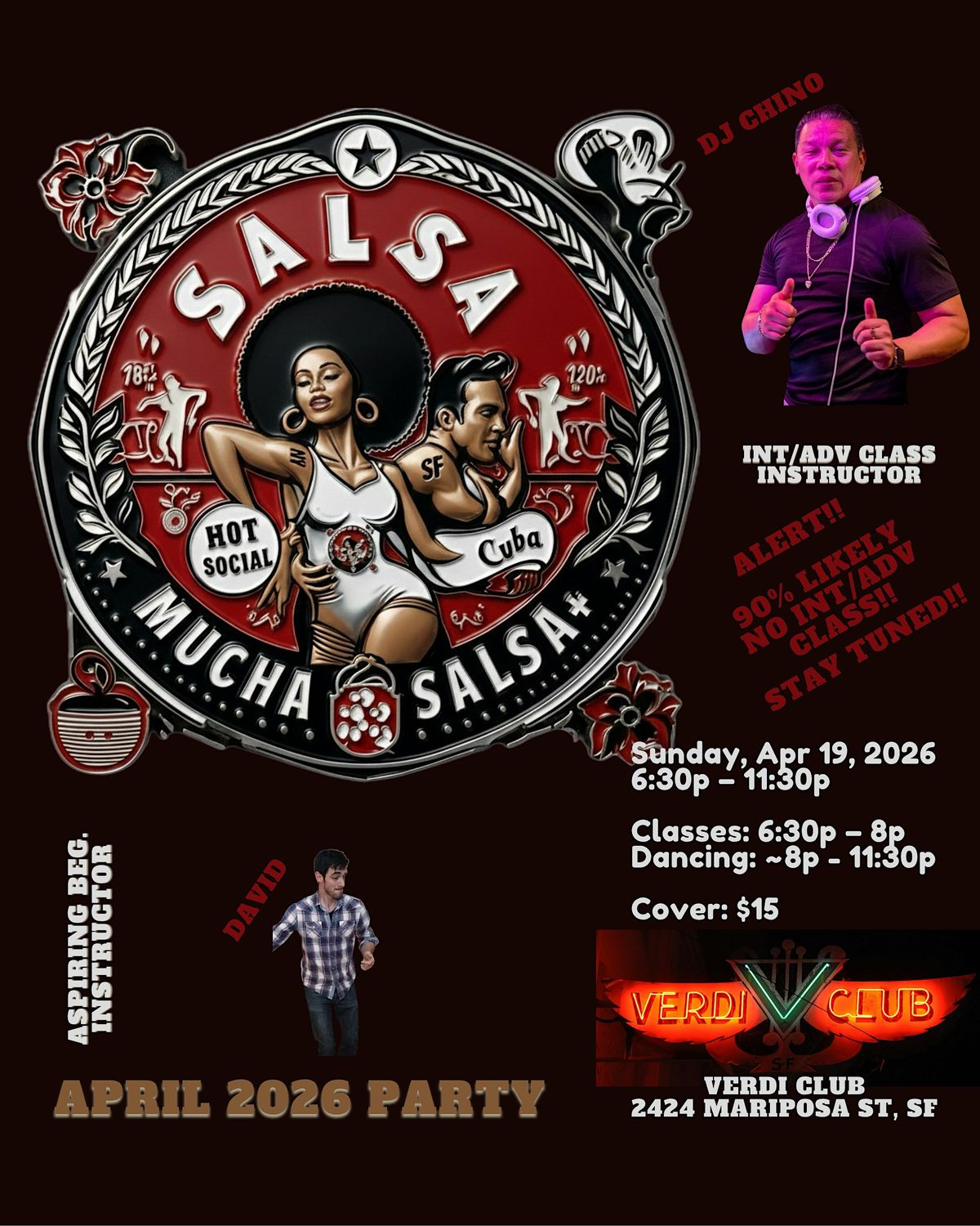Mucha Salsa+ April Party!! at Verdi Club, Mariposa Street, San ...