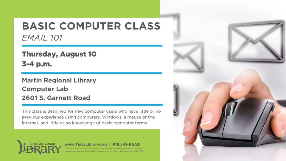 Basic Computer Class at Martin Regional Library, Tulsa on 10th August, 2023