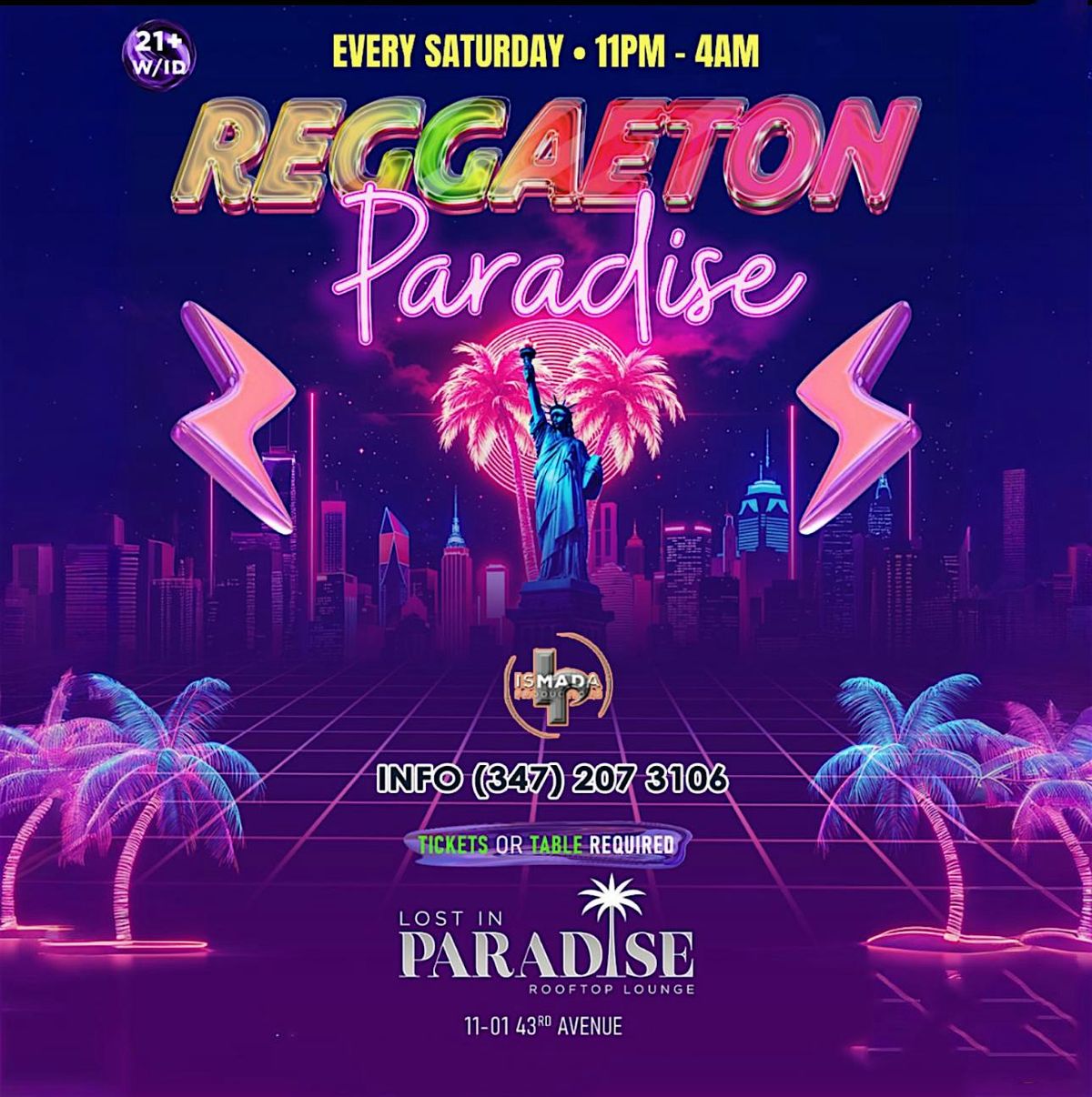 Reggaeton Paradise Saturday Nights @ Lost in Paradise Rooftop