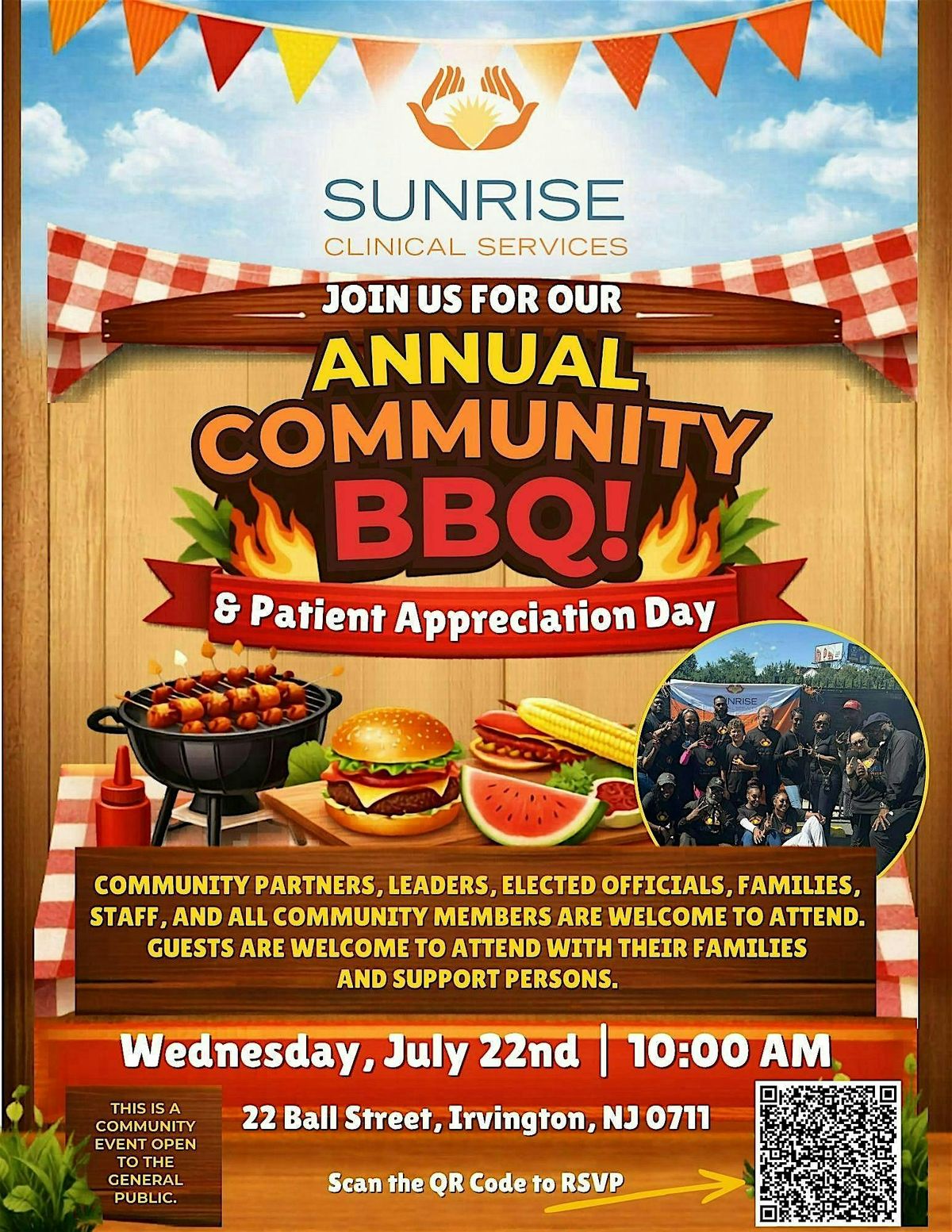 Sunrise Clinical Services \u2013 Patient Appreciation Day & Annual Community BBQ