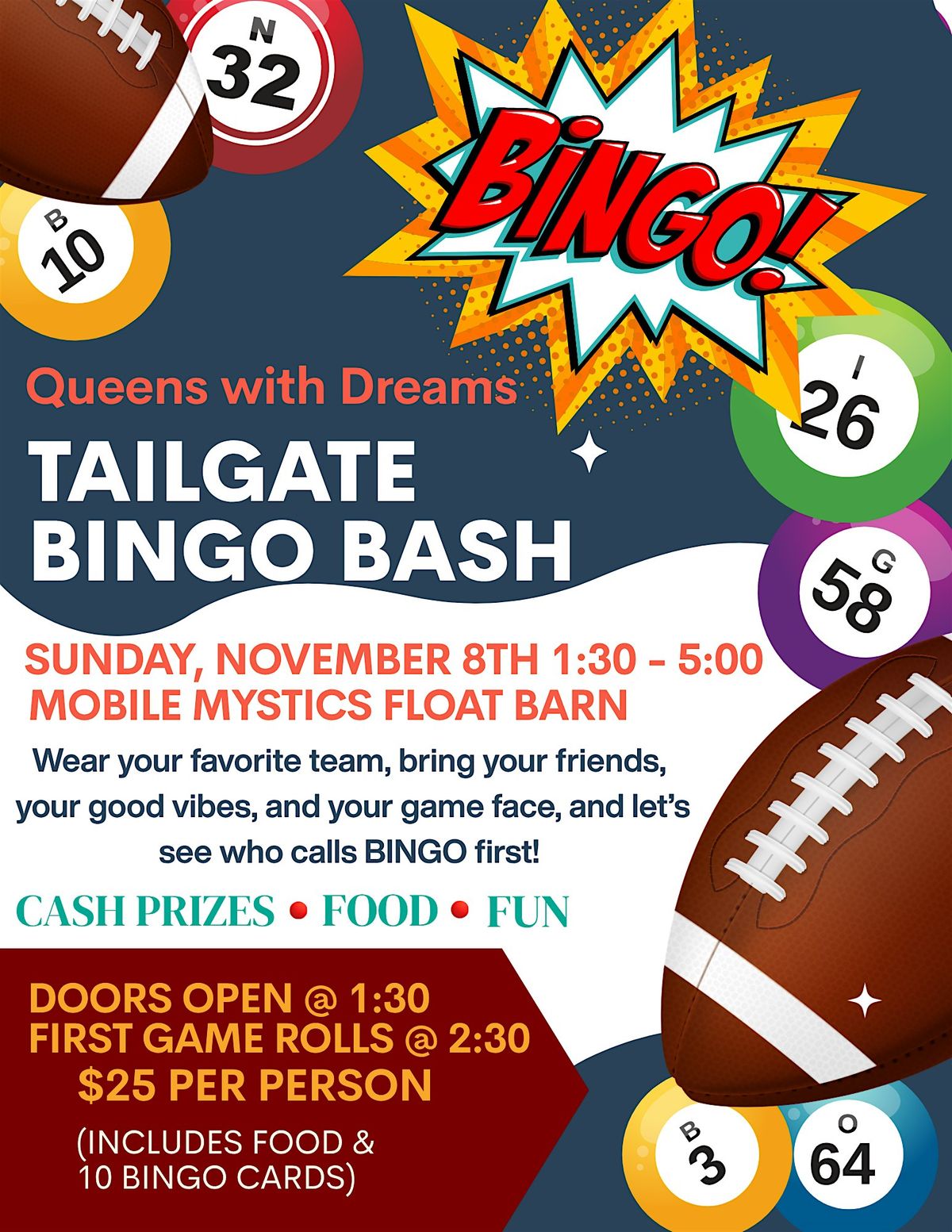 Queens with Dreams Tailgate Bingo Bash