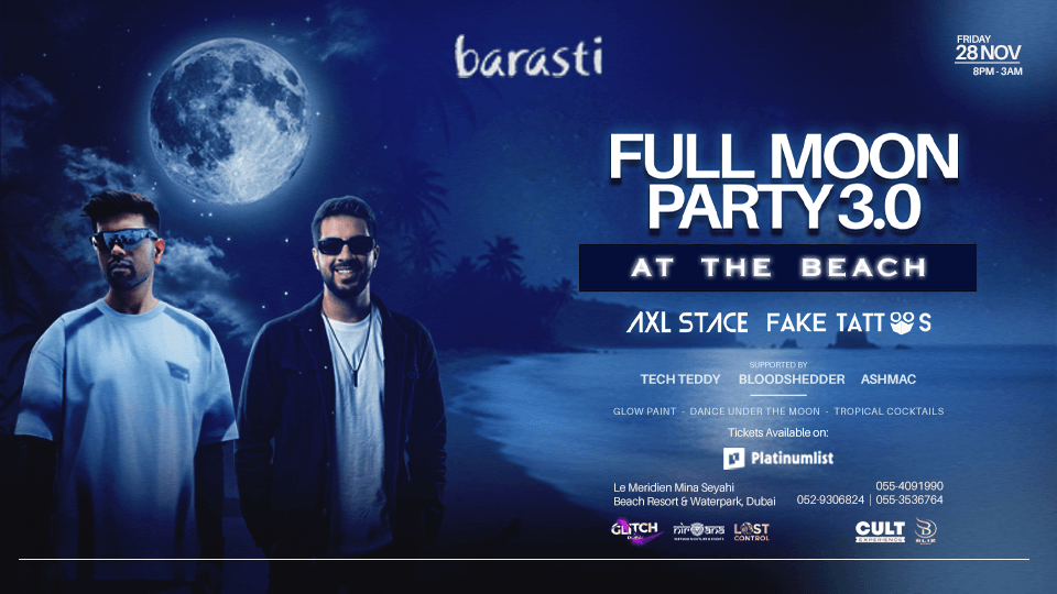 Full Moon Party 3.0 at Barasti Beach Dubai