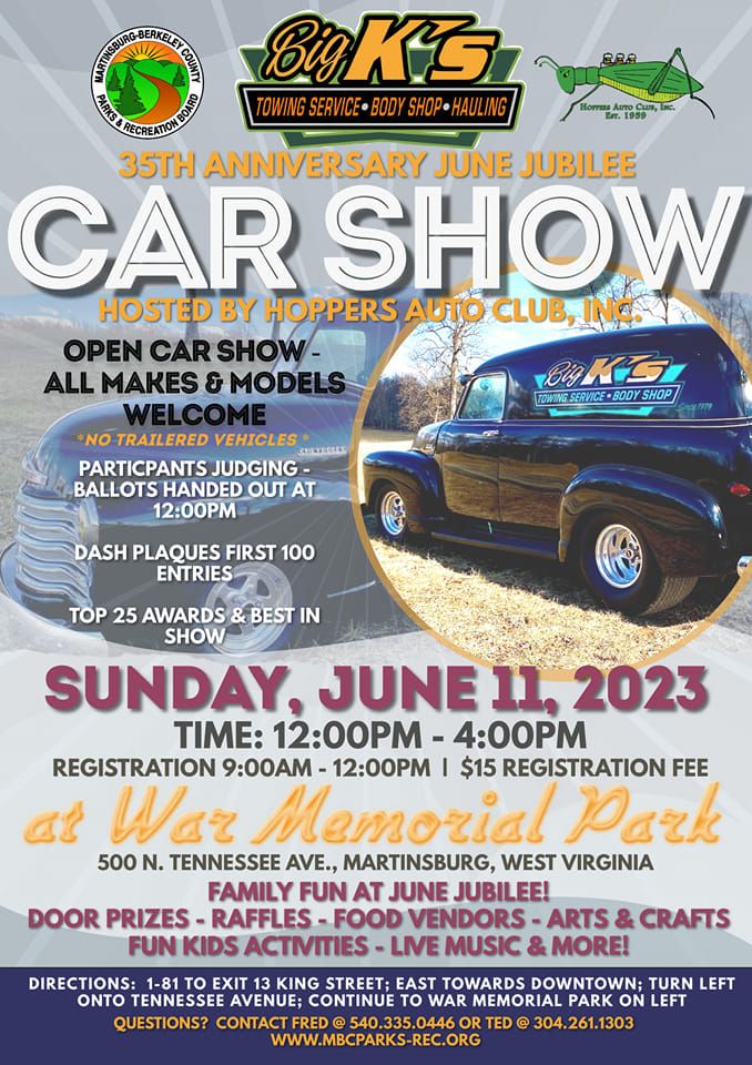 35th Anniversary June Jubilee Car Show War Memorial Park, Martinsburg