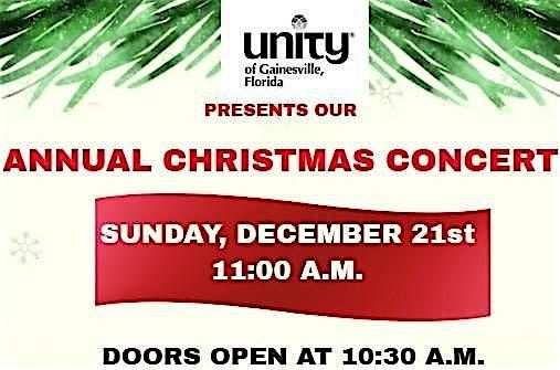 Annual Christmas Concert Presented By Unity of Gainesville, Florida