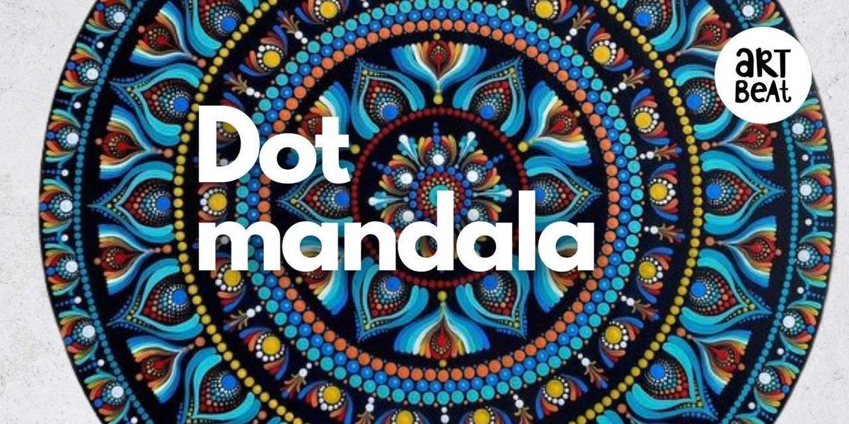 Dot mandala on wood