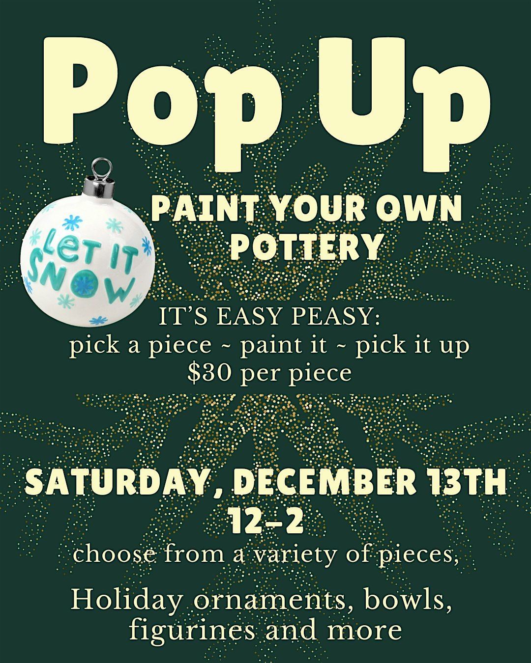 POP UP Paint your own pottery