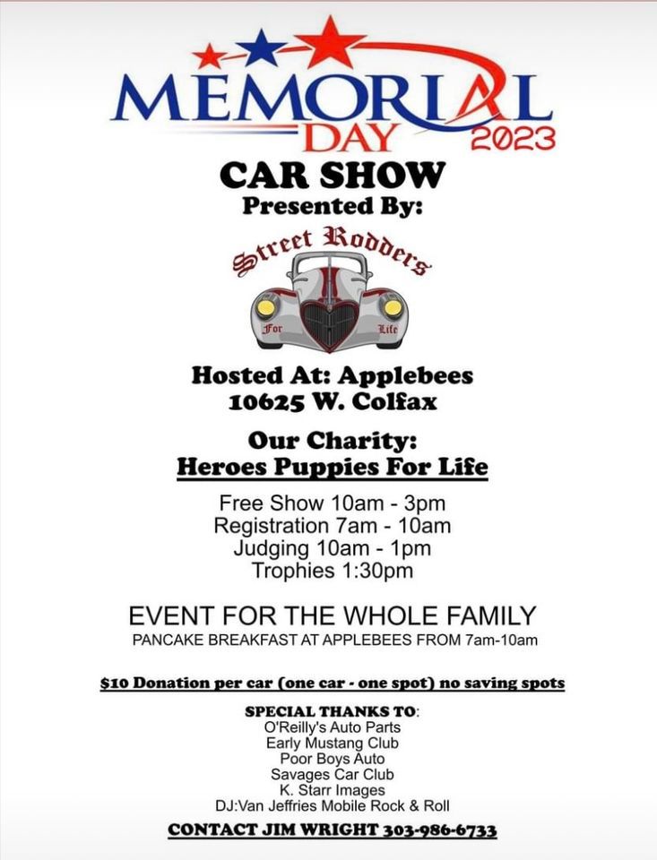 Memorial Day car show 2023 Applebee's Grill + Bar (10625 W Colfax