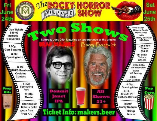 RHPS Norfolk VA (USA) with appearance by Barry Bostwick.  Fishnet Ink & Makers Craft Brewery | Maker's Craft Brewery, Norfolk, VA | June 24 to June 25