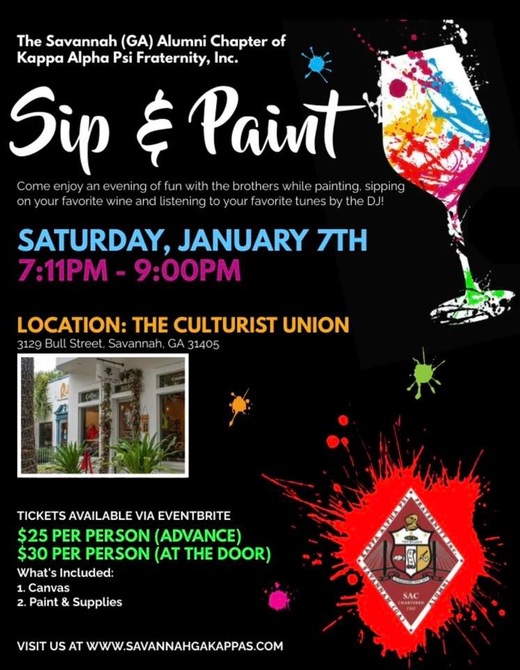 Savannah (GA) Alumni Chapter of Kappa Alpha Psi Inc. Sip & Paint | The ...