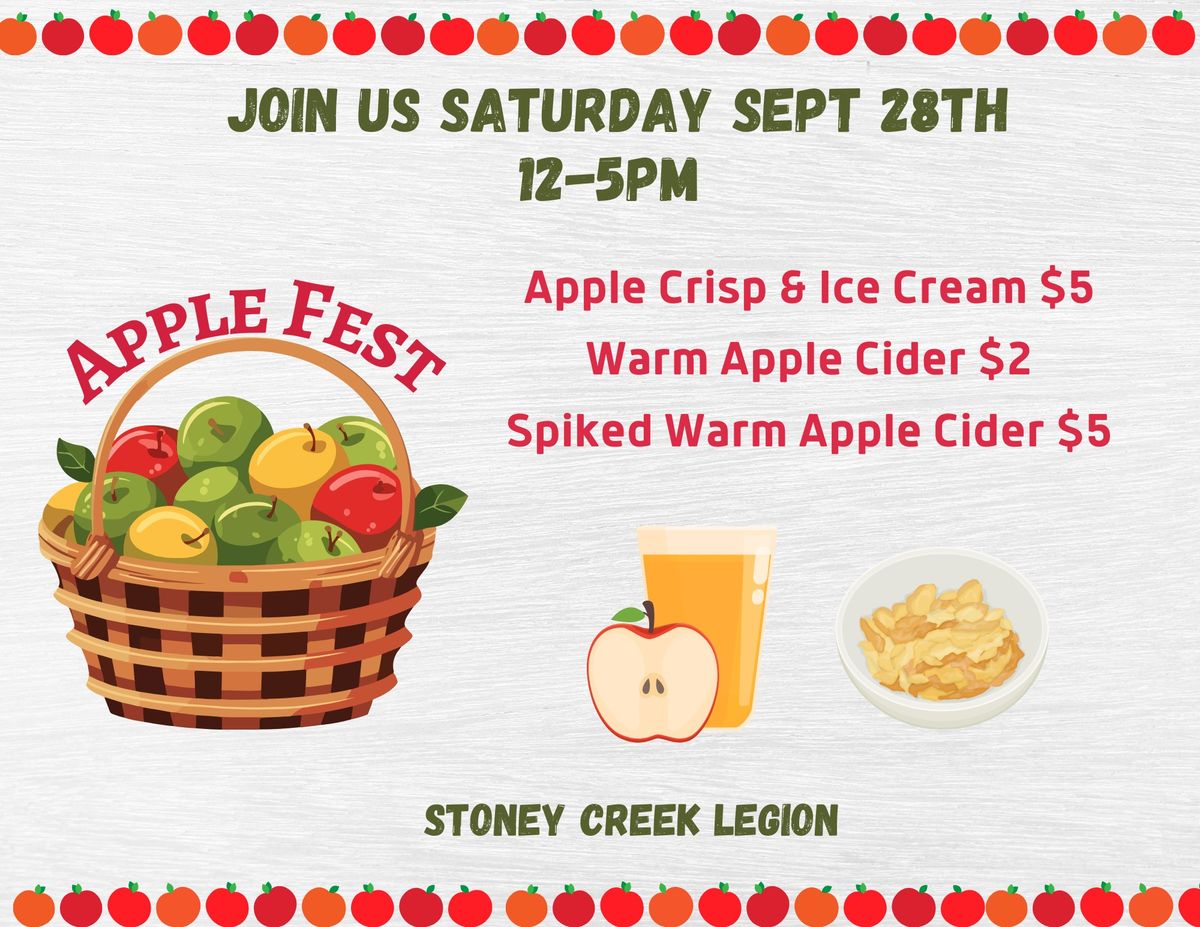 AppleFest at the Stoney Creek Legion 12 King Street East, L8G1J8