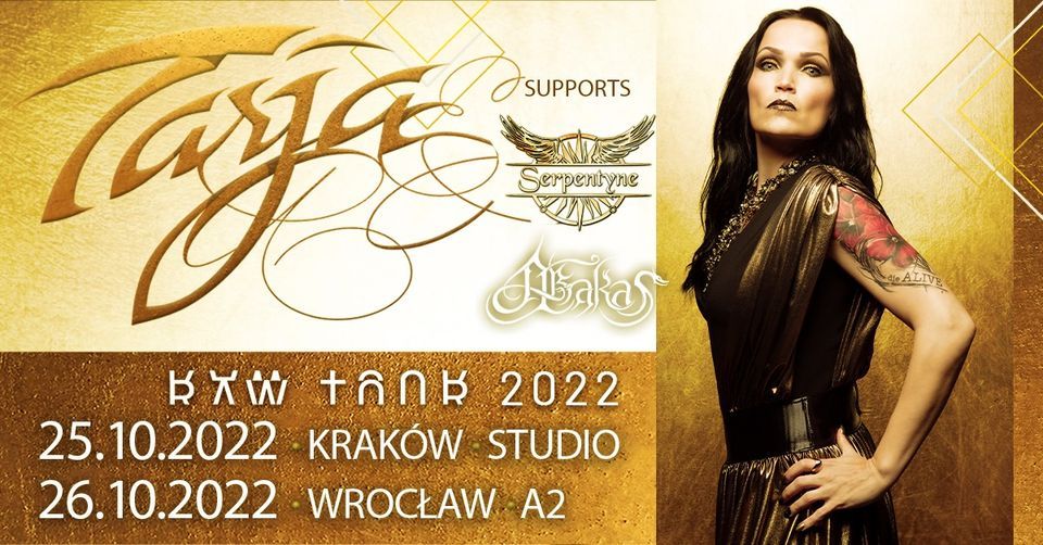 Official Event 25.10.2022 Tarja \/ Serpentyne \/ Abakas \/\/ Krak\u00f3w - Studio