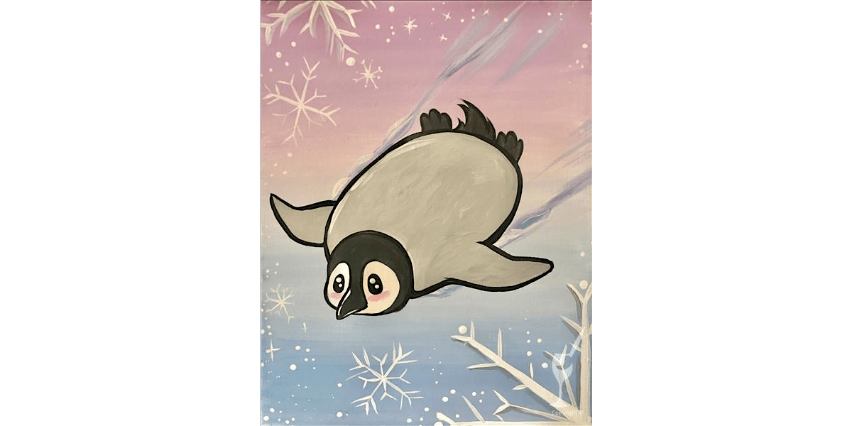 Penguin Snow Slide - Paint and Sip in Austin | Classpop!\u2122