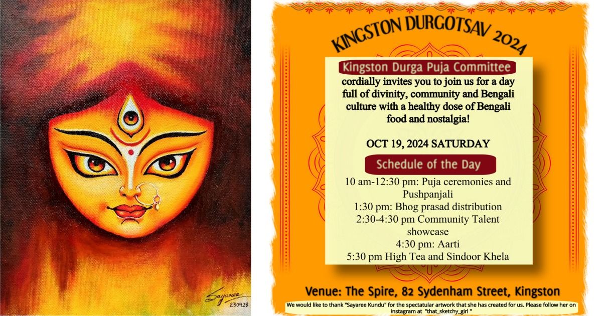 Kingston Durga Puja 2024 The Spire, Kingston, ON October 19, 2024