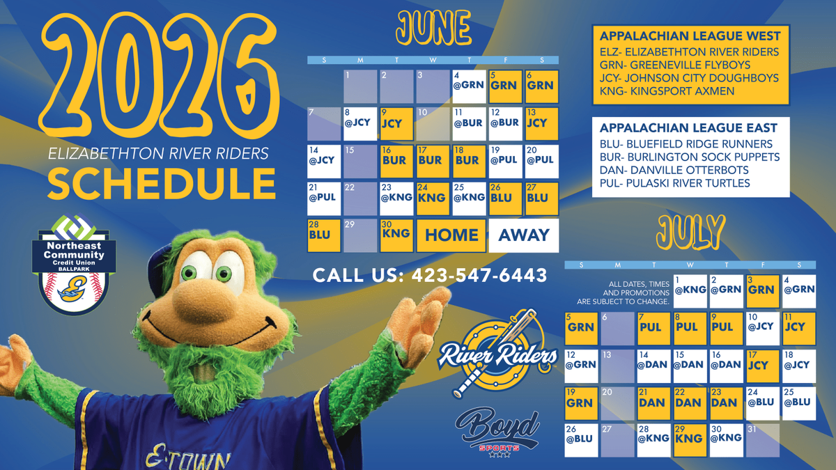 Elizabethton River Riders at Greeneville Flyboys at Pioneer Park - Greeneville