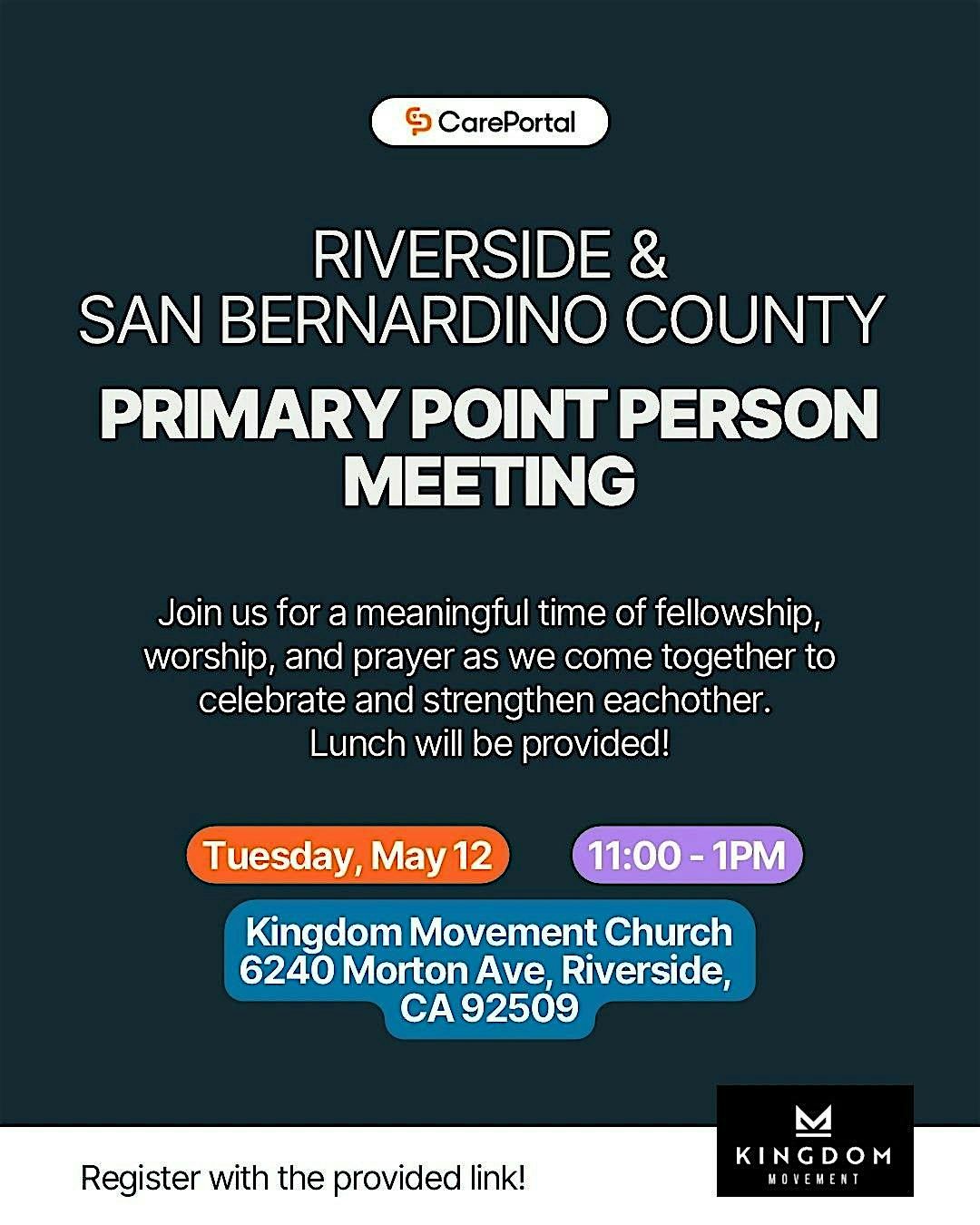 CarePortal Primary Point Person Gathering \u2013 Riverside & San Bernardino