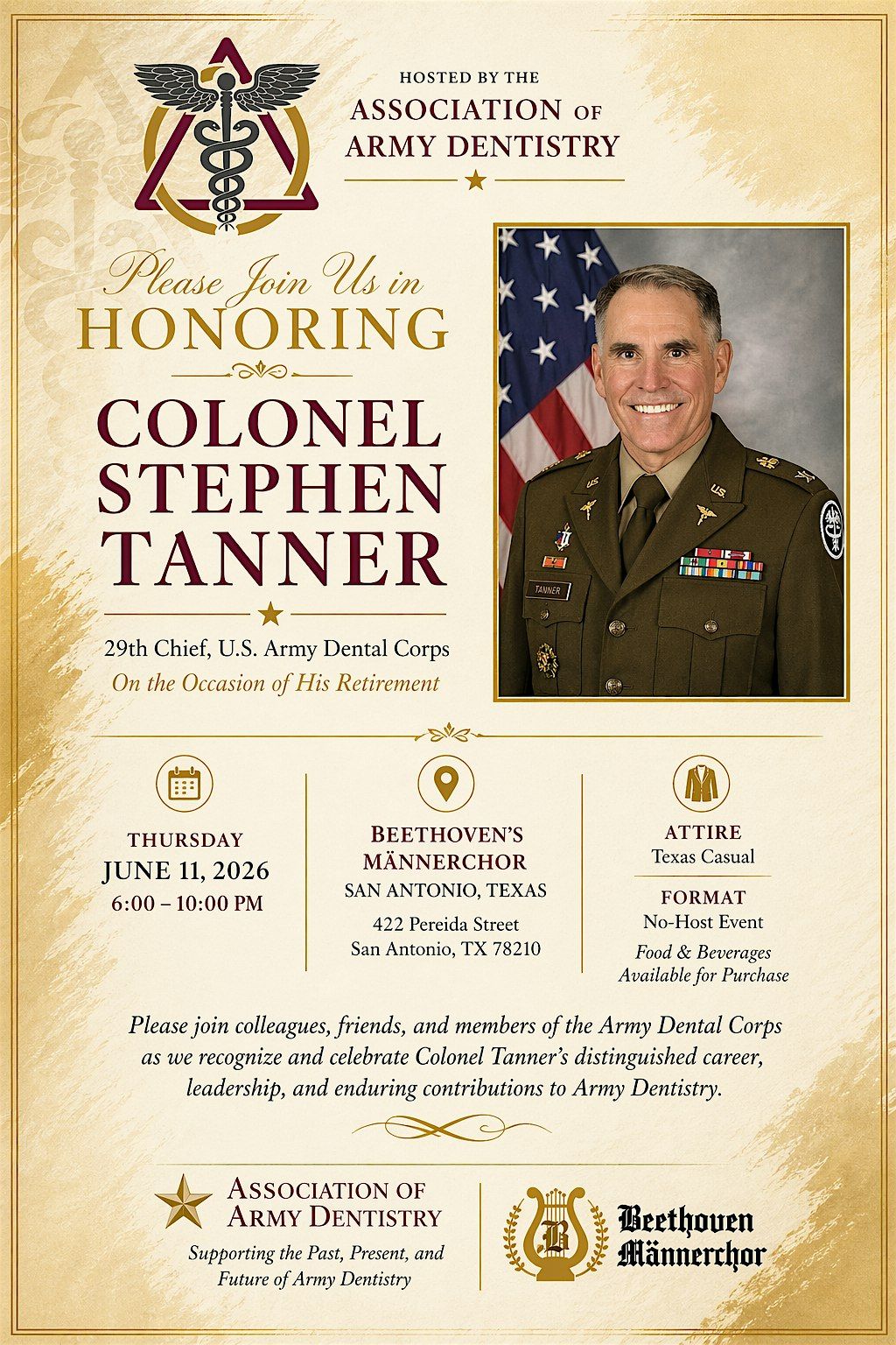 Association of Army Dentistry Corps Chief Retirement Social