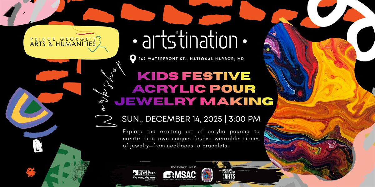 Kids Festive Acrylic Pour Jewelry Making Workshop