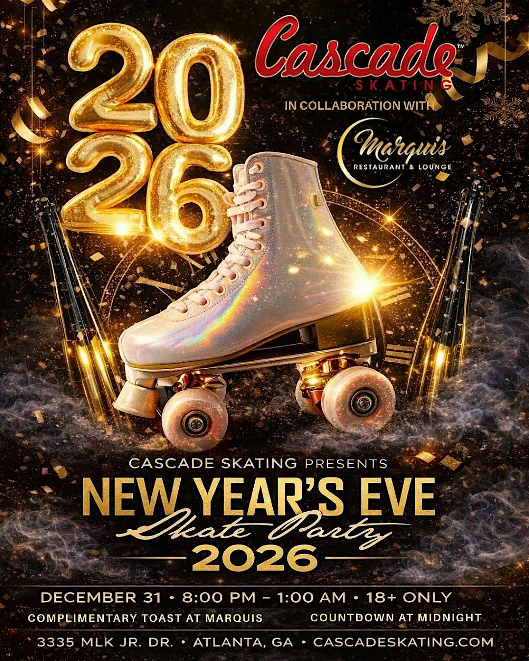 Cascade Roller Rink New Years Eve Skate Party 2026 at Cascade Skating at Cascade Skating ...