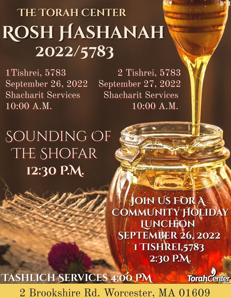 ROSH HASHANAH 2022/5783 | 2 Brookshire Rd, Worcester, MA 01609-1220 ...