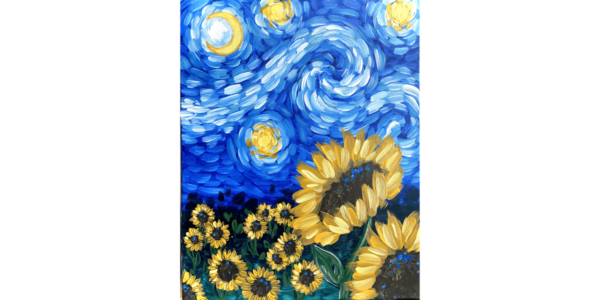 Starry Night Sunflower - Paint and Sip in Boston | Classpop!\u2122