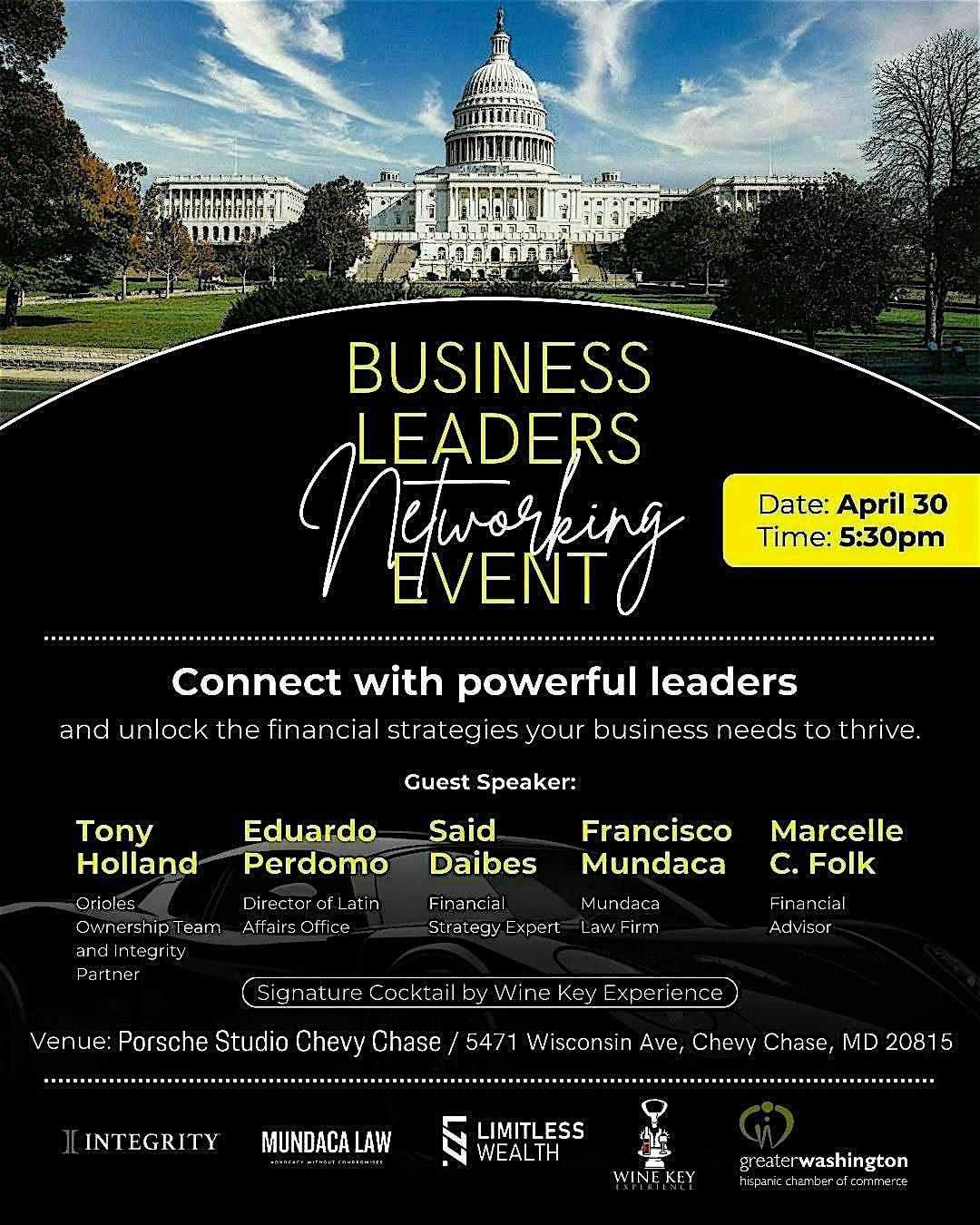 BUSINESS LEADERS NETWORKING EVENT at Porsche Studio Chevy Chase on 30th ...