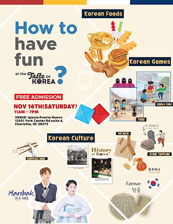 2024 Taste of Korea in Charlotte 13331 York Center Rd suite d