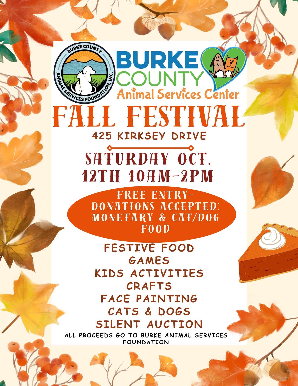 Burke County Animal Services Fall Festival 425 Kirksey Dr,