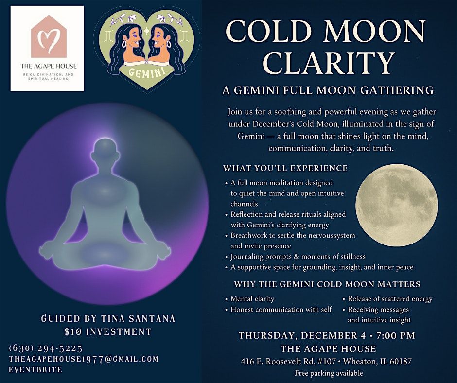 Cold Moon Clarity: A Gemini Full Moon Gathering