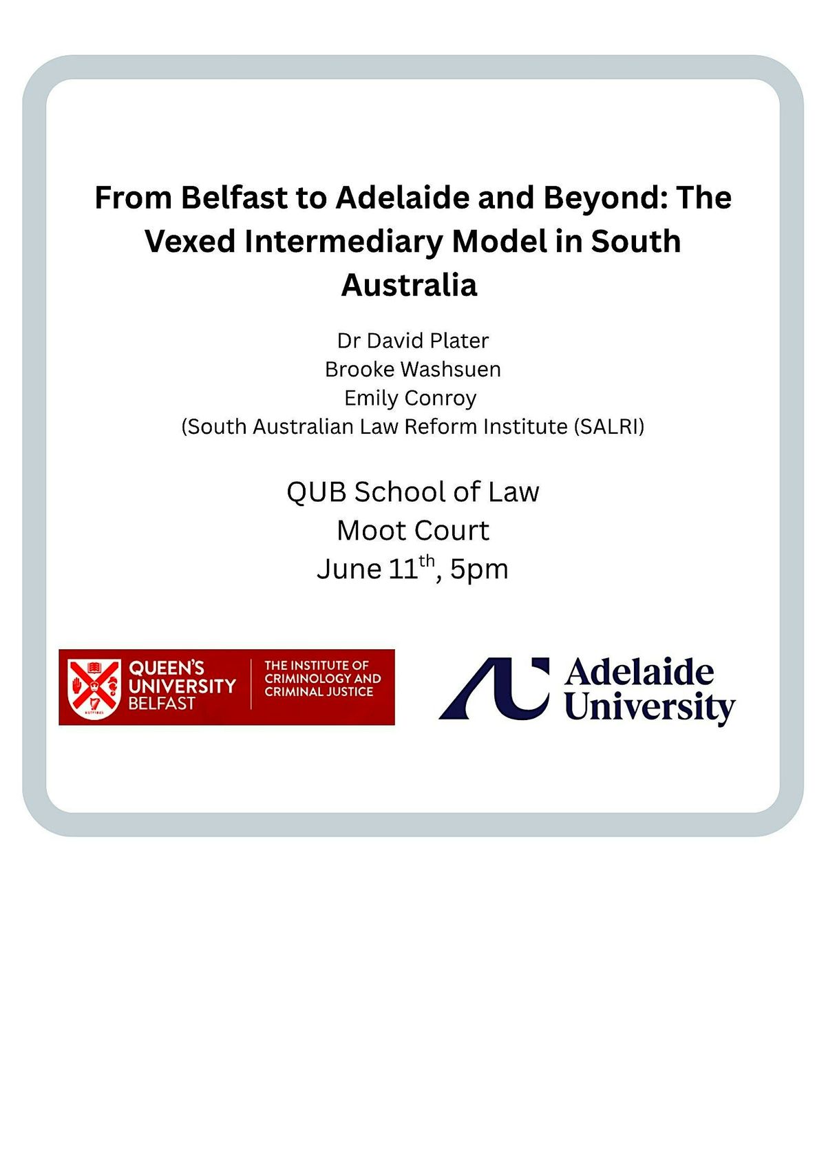 From Belfast to Adelaide and Beyond: The Vexed Intermediary Model in SA