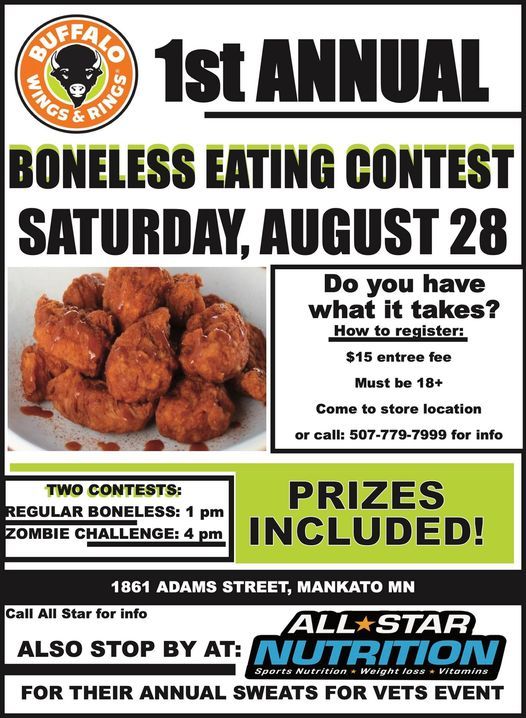 Boneless Wing Eating Contest Buffalo Wings & Rings, Mankato, MN