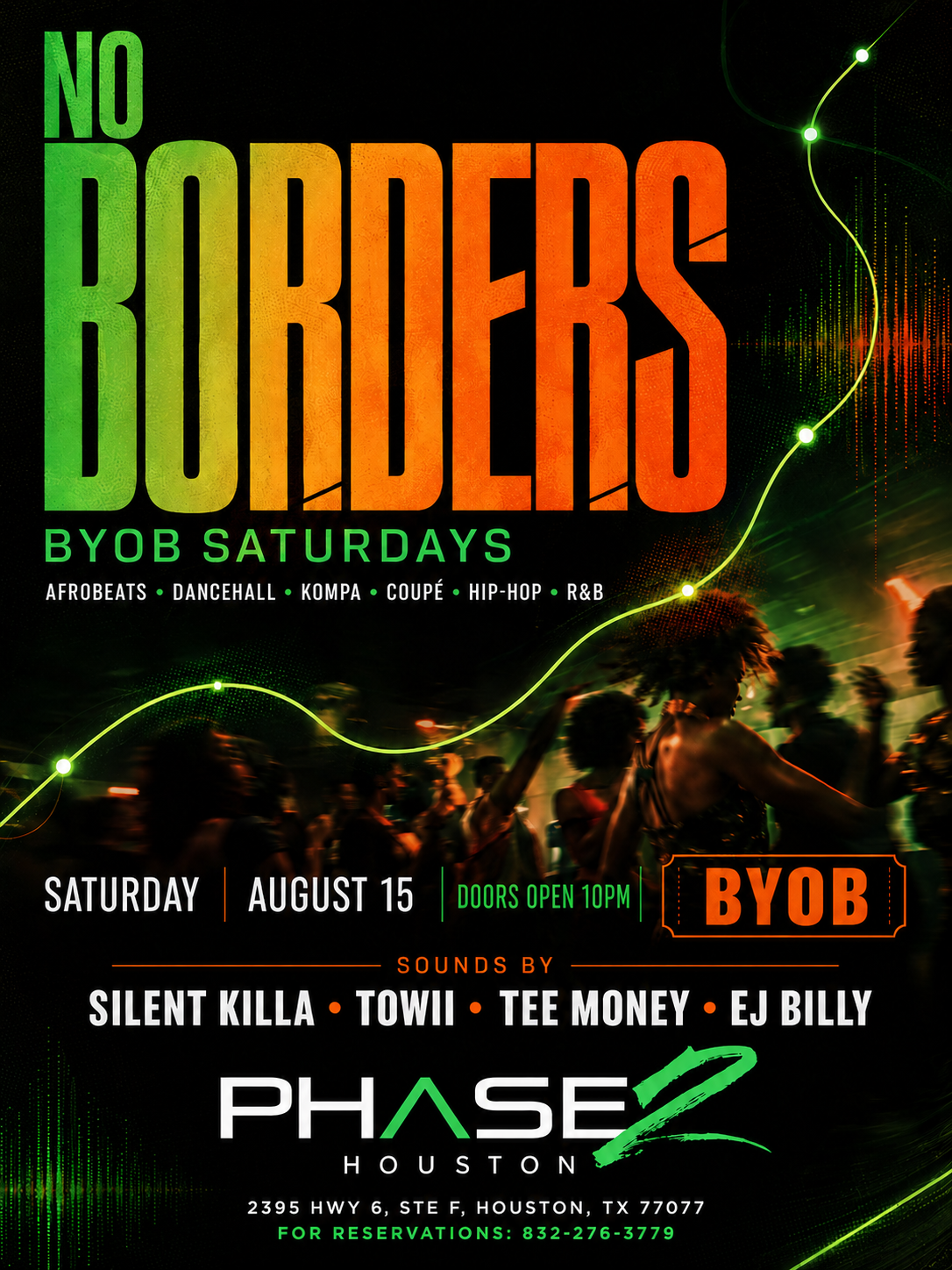 NO BORDERS - BYOB Saturdays at Phase 2 Houston, Alief on 10th October, 2026
