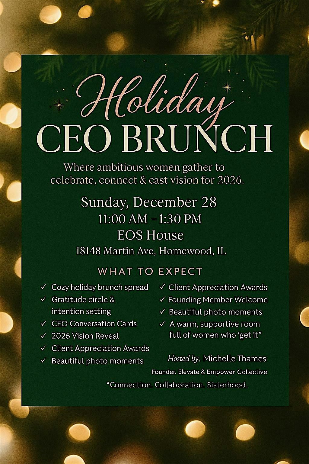 CEO Holiday Brunch: A Holiday Experience for Ambitious Women Leaders