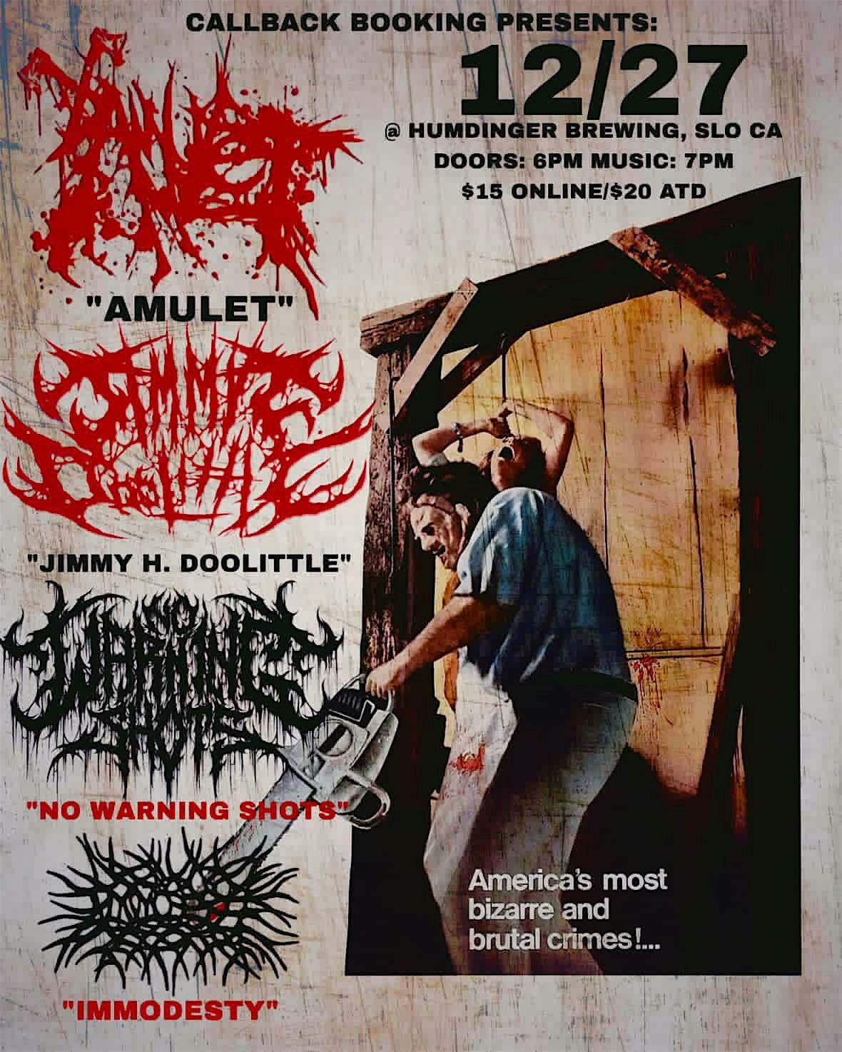 12\/27: Amulet & Jimmy H. Doolittle +2 @ Humdinger SLO
